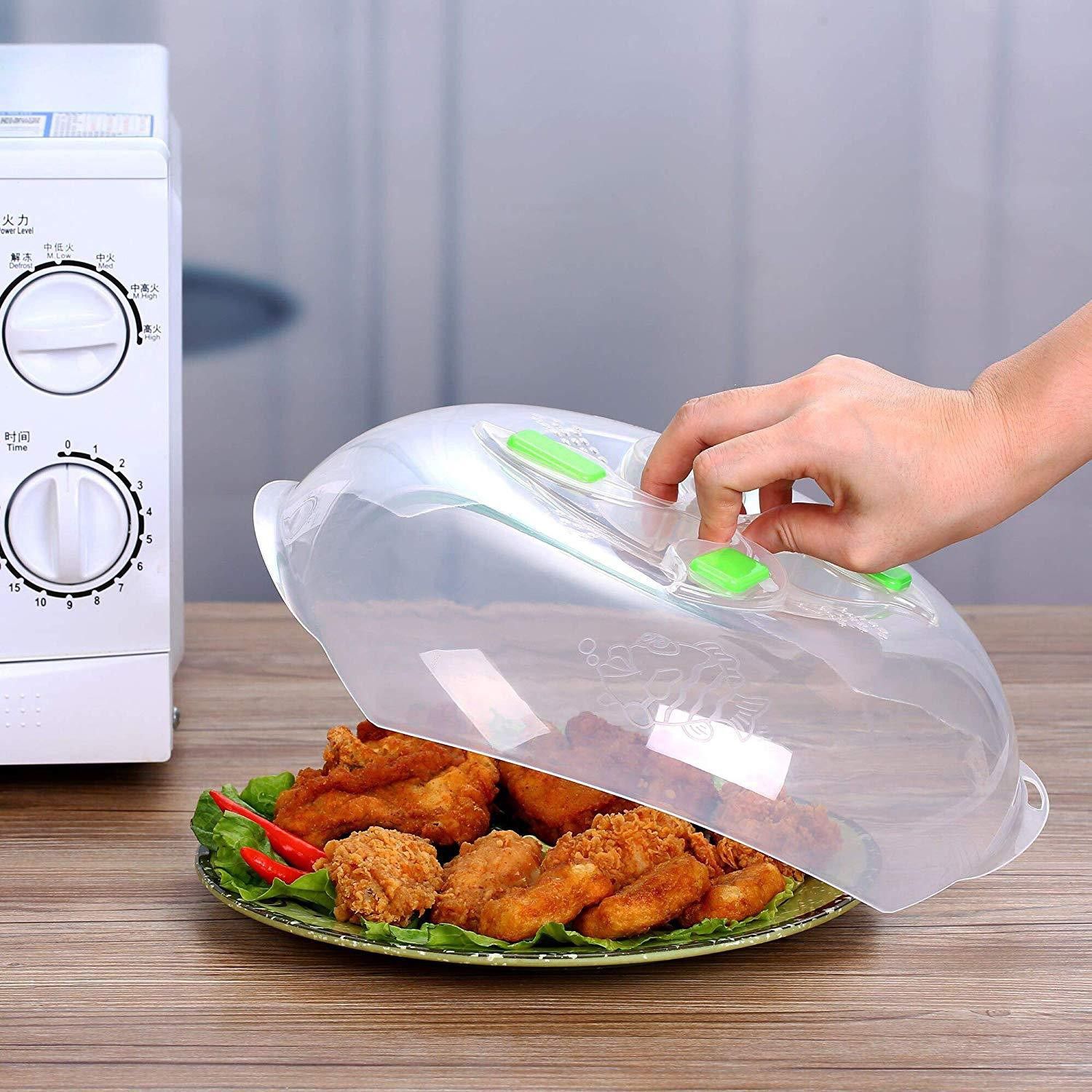 cpex Magnetic Microwave Plate Cover Splatter Lid - with Steam Vents & Strong Magnets | Safe BPA Free | Anti Splatter Splash Guard over food keeps microwave clean 12 inch Lid-picture-0