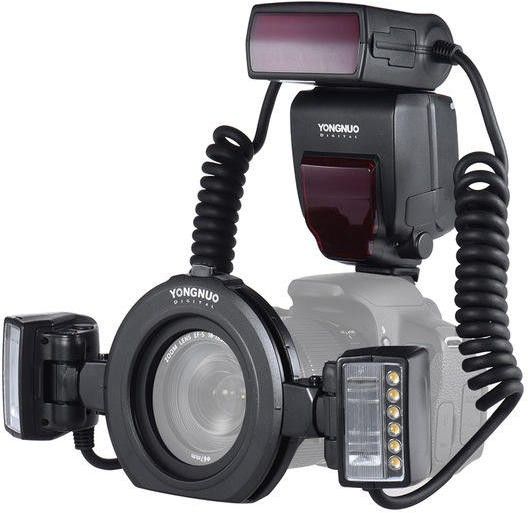 Yongnuo YN24EX E TTL Macro Flash Speedlite for Canon with 2pcs Flash Head and 4pcs Adapter Rings Twin Flash-image-20