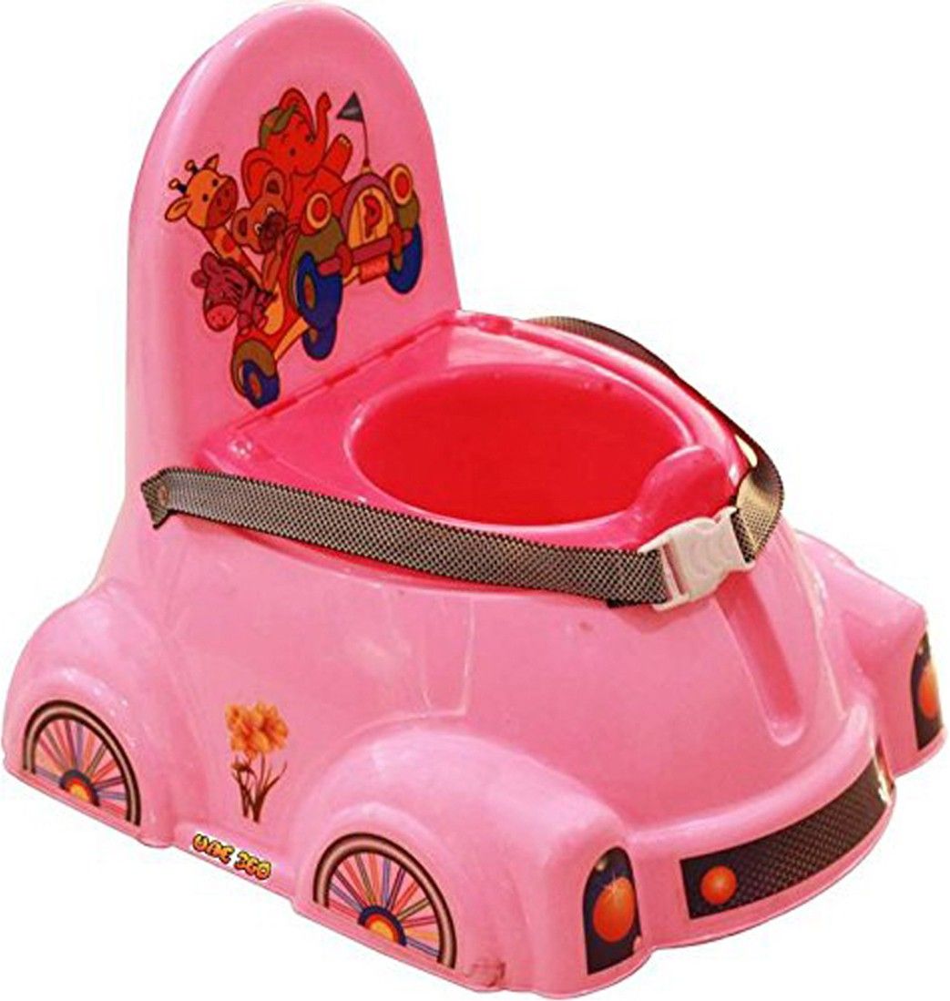 Oval Shaped Potty Seat With Removable Bowl & Closeable Cover (Pink) - Panda Moto Potty Seat Potty Box