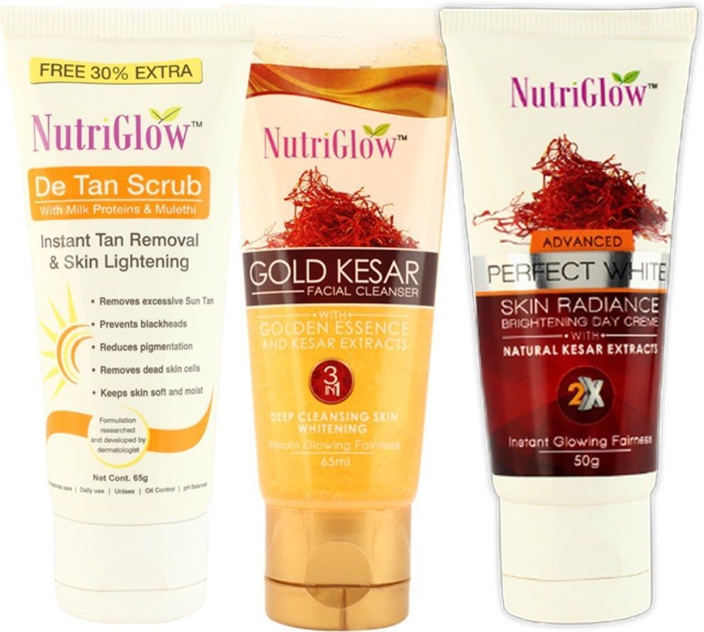Gold Kesar Cleanser (65 ml), De Tan Scrub (65 g) and Skin Radian Day Crème (50 g)-image-16