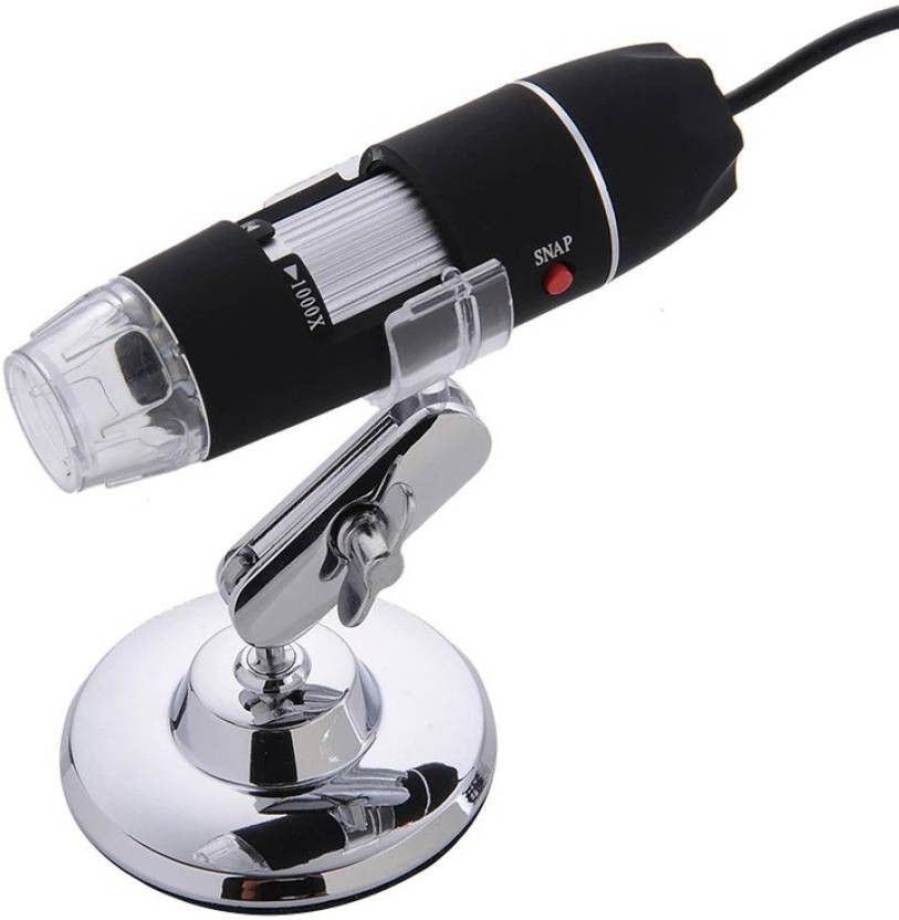 Digital 2Mp 1000X Usb Handheld Magnifier 8 Led Adjustable Microscope Endoscope Magnifier With Stand (Black)-image-1