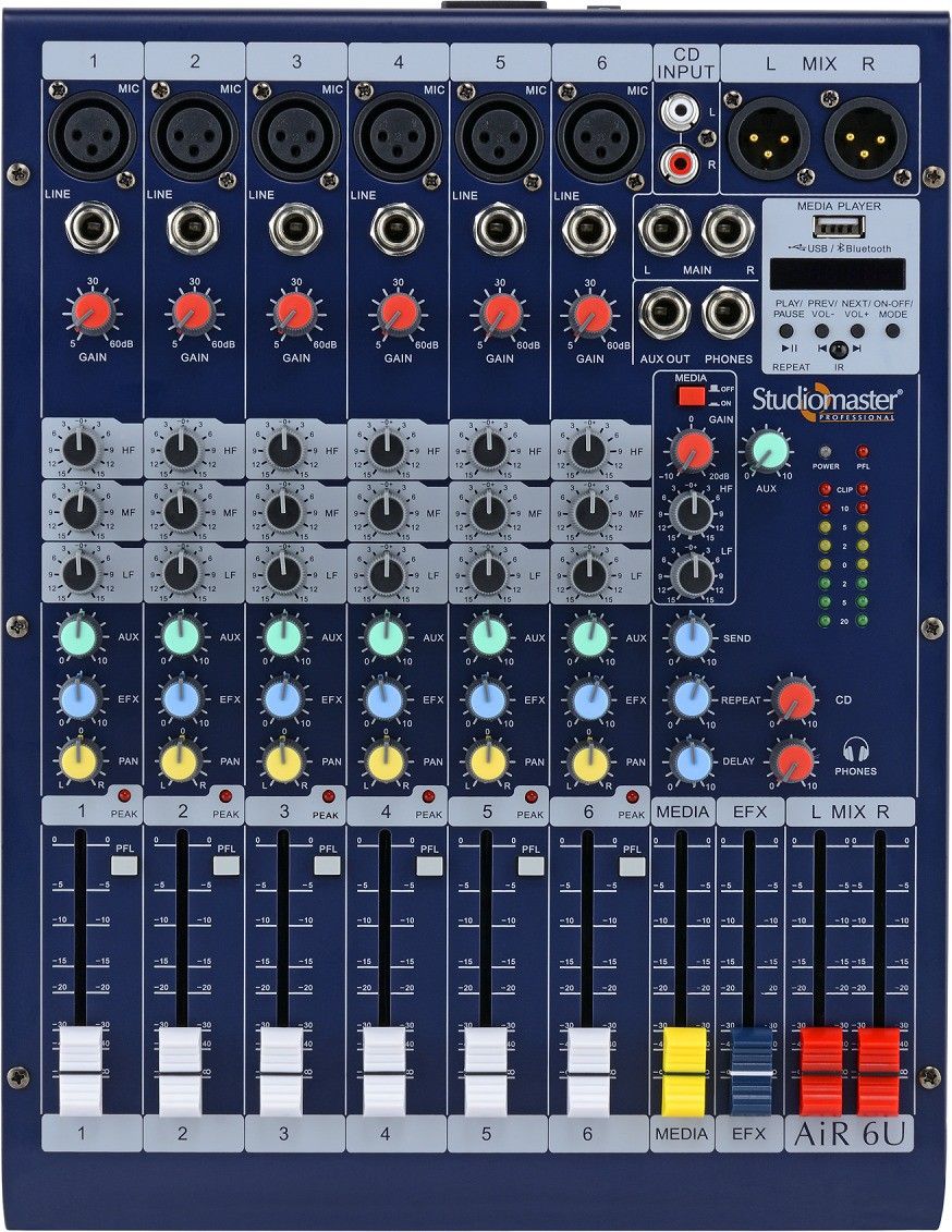 Air 6U With USB and Bluetooth Analog Sound Mixer