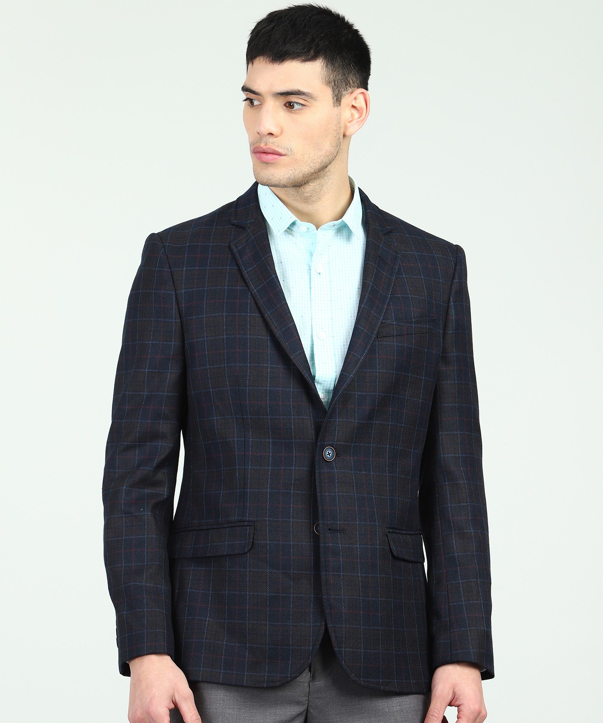 arrow Men Checkered Single Breasted Casual Blazer-picture-37