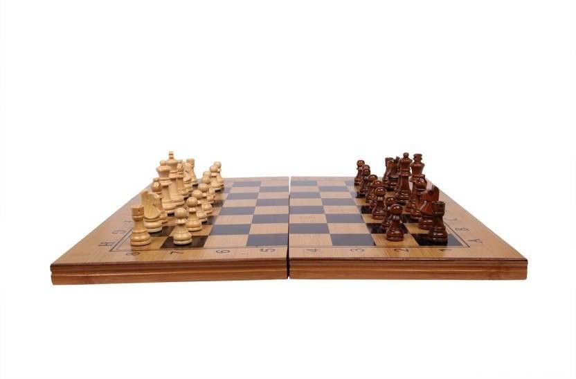 authfort Folding jUMBO 3 in 1 Wooden Chess/Checkers/Backgammon Board game- Multi-colo 46.99 cm Chess Board-picture-18