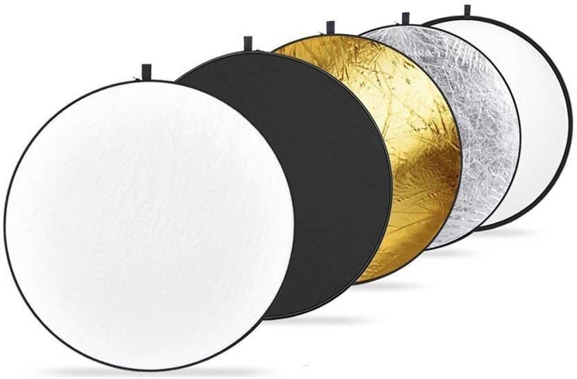Hiffin Digital Reflector 5 in 1 White,Off White,Black,Golden,Silver 42 inch Collapsible Reflector-image-11