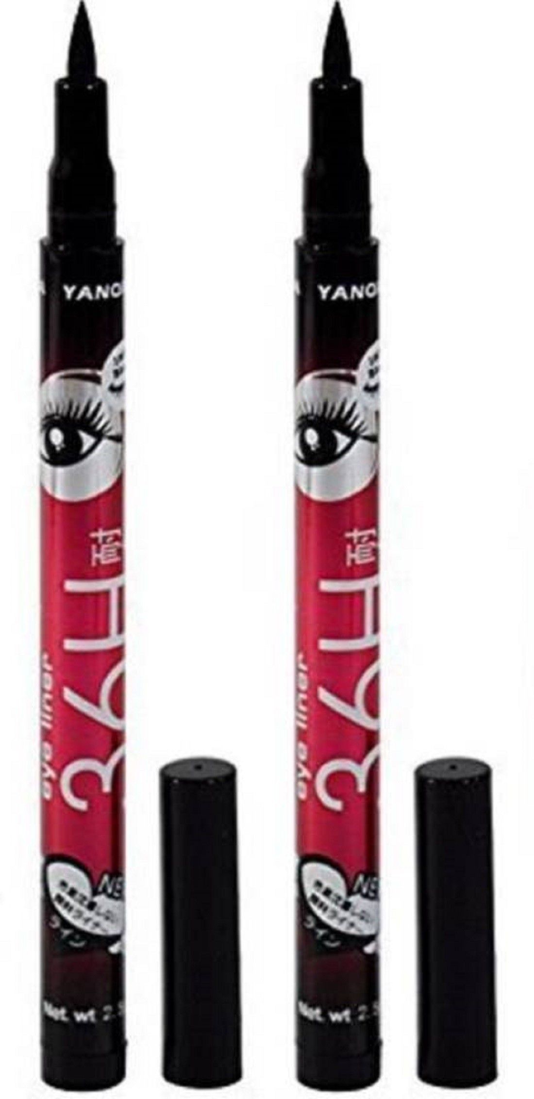 waterproof liquid eye liner 36 hours stay pack of 2 5 g (Black) 6 ml