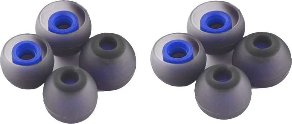 YTM 8 Pcs (4 Pair) Blue , Grey Double Color Original Silicone Rubber Earbuds Eartips Earpads Earplugs In The Ear Headphone Cushion-image-14