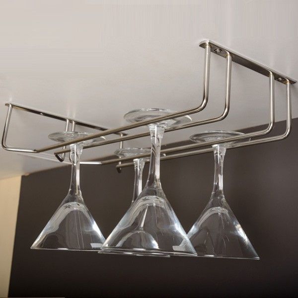 keepwell Stainless Steel Double Line Wine Glass Rack (Pack of 2) | Wine Glass Holder | Wine Rack For Pub And Club Size (20 Inch) Stainless Steel Wine Rack-picture-9