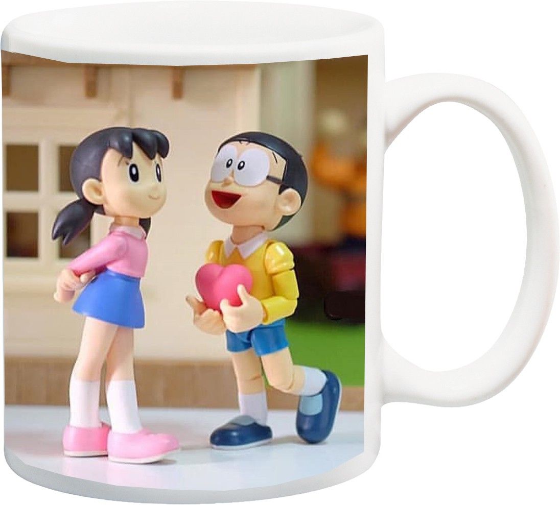 Romantic Cute Couple Nobita and Shizuka gift for anniversary valentines birthday occasions Ceramic Coffee Mug-image-25
