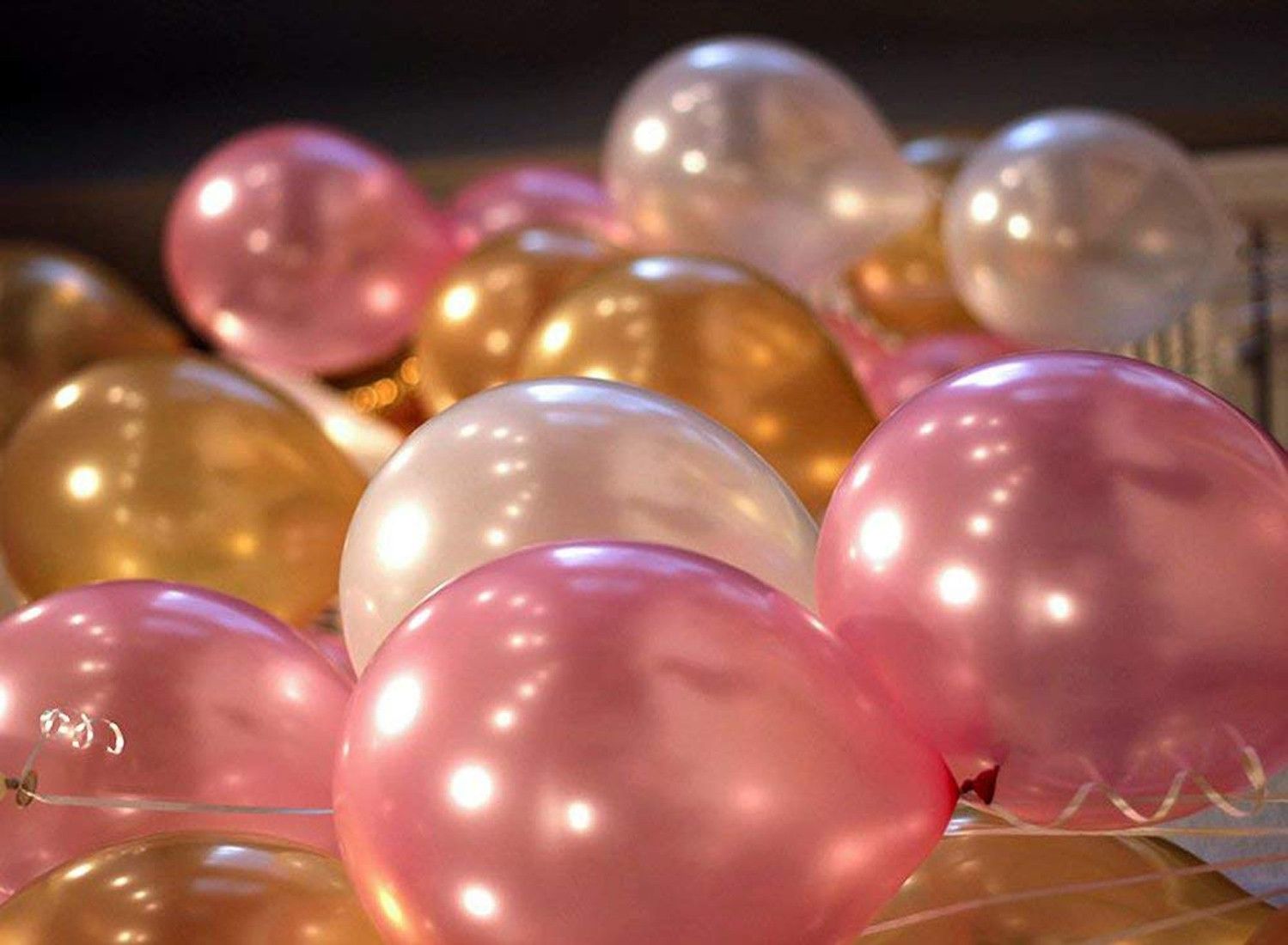 Solid Metallic Finish Latex Birthday Balloons, Pink/Gold/White (Pack of 50) Balloon-image-21