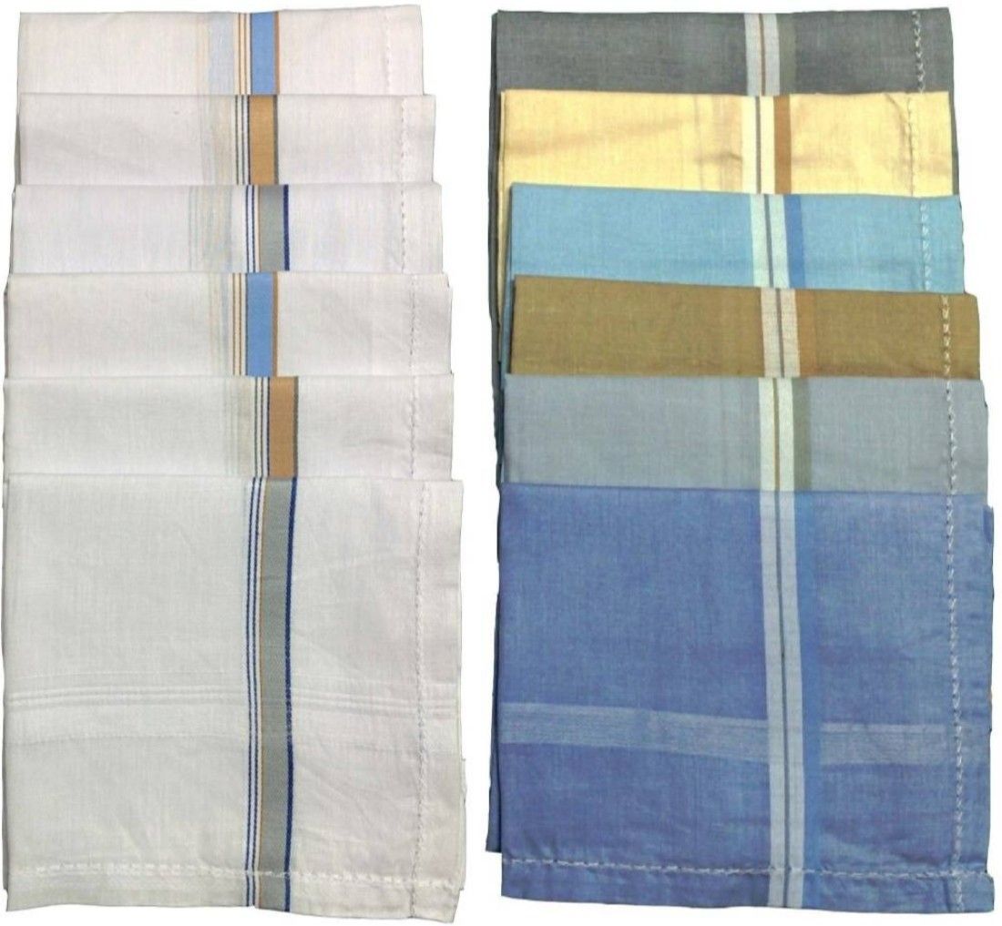 TrendZone Multicolor Combo of White & Multicolor Men's 45x45Cm Pack of 12 Handkerchief ["Multicolor"] Handkerchief-picture-23