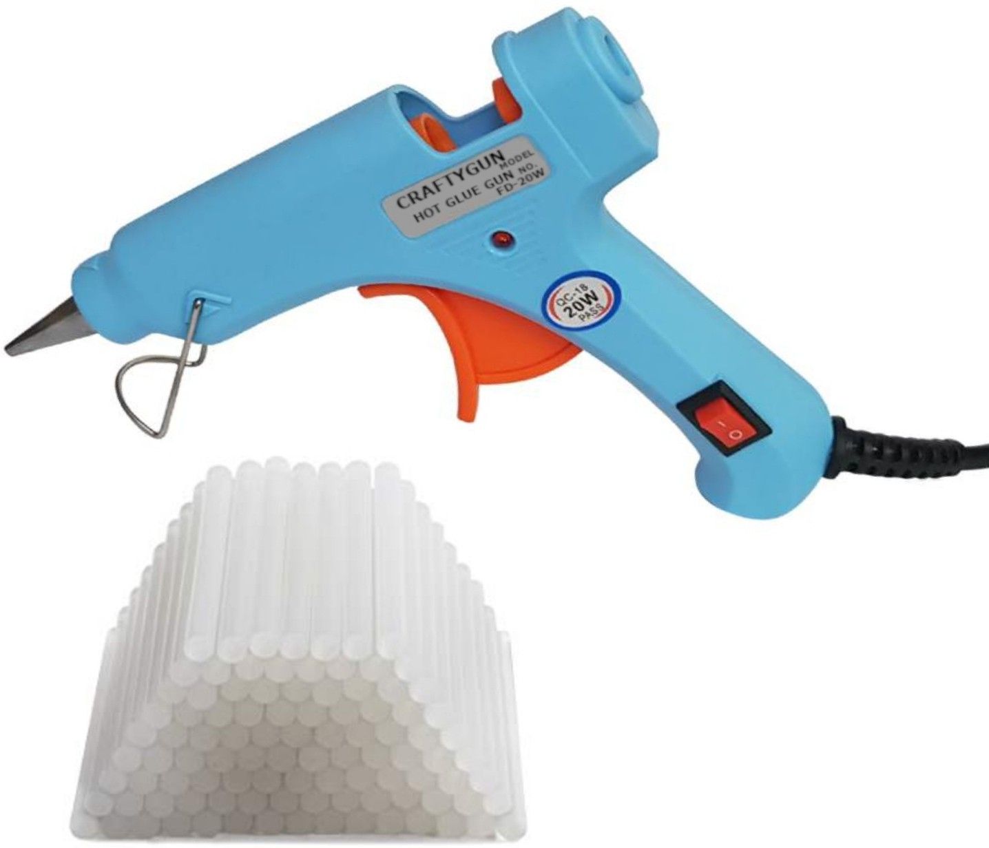 SKY BLUE MINI 20 WATT - 50 GLUE STICKS OF 7MM SIZE Standard Temperature Corded Glue Gun-image-19
