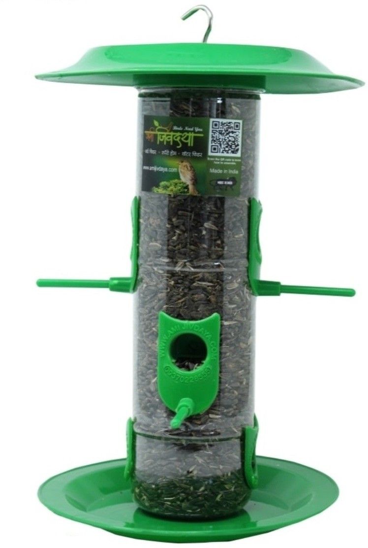 amijivdaya Large Bird Food Feeder with hut Both Side Pack of 1 Window Bird Feeder Bird Feeder-picture-34