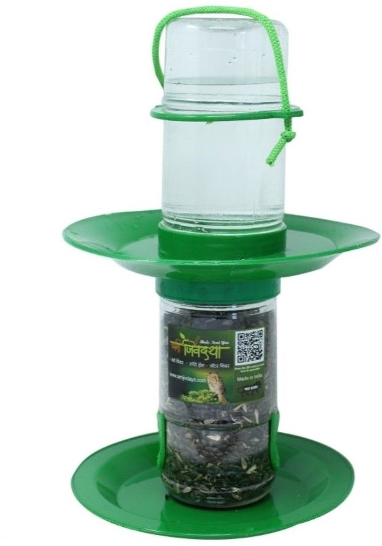 Small 2 in 1 Bird Food and Water Feeder Double Decker Pack of 1 Window Bird Feeder Bird Feeder