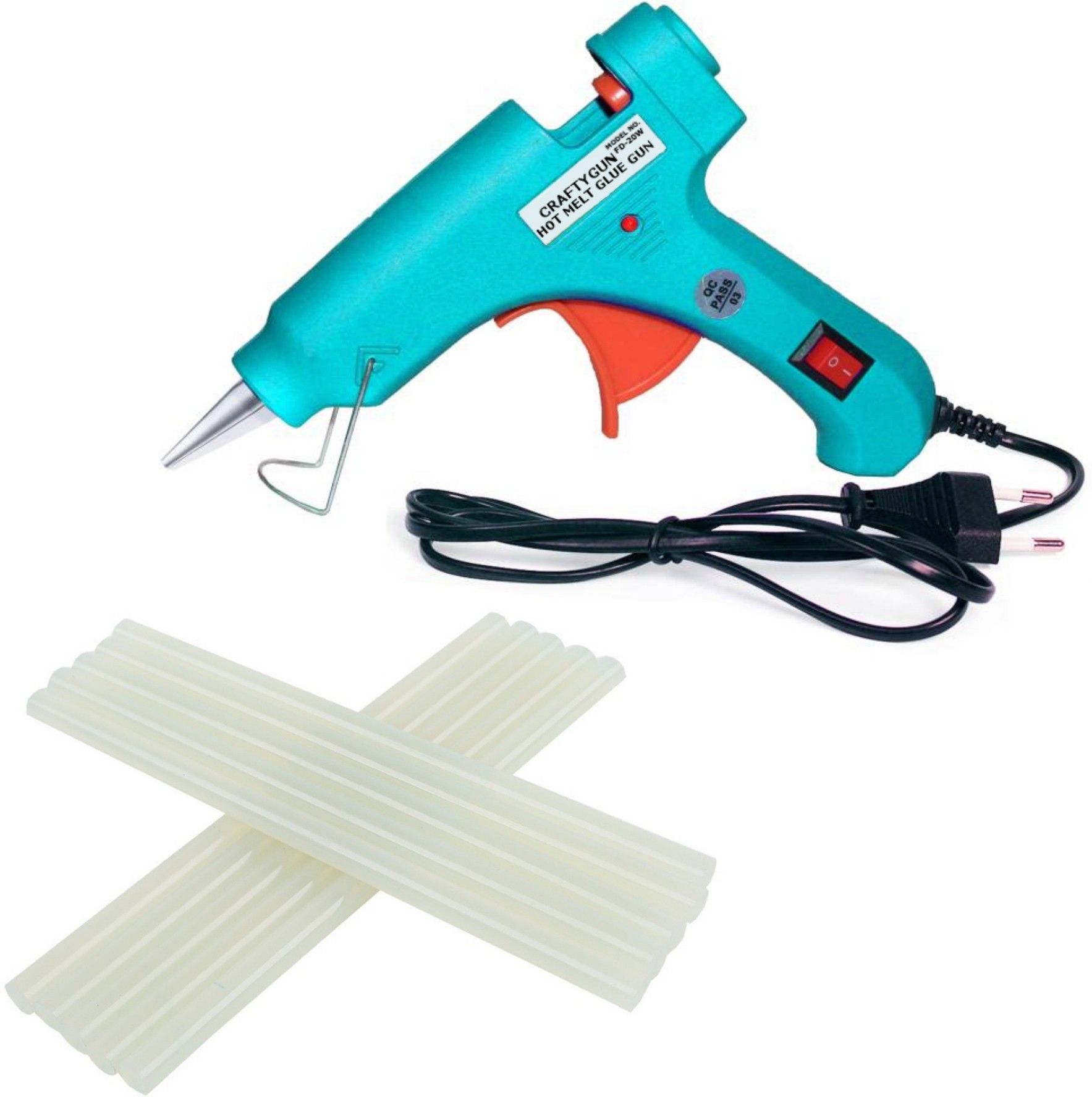 TURQUOISE MINI 20 WATT - 10 GLUE STICKS OF 7MM SIZE Standard Temperature Corded Glue Gun-image-17