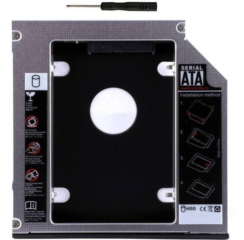 HexaGear 9.5mm Universal 2nd Hard Drive Bay Caddy For CD/DVD-ROM,Laptop,Macbook PRO 2.5 Internal Hard Drive Enclosure/HDD Caddy (For Serial ATA/ Universal 2.5" HDD/SSD, Multicolor) Hard Drive SATA 2nd HDD Caddy Tray Internal Optical Drive-image-3