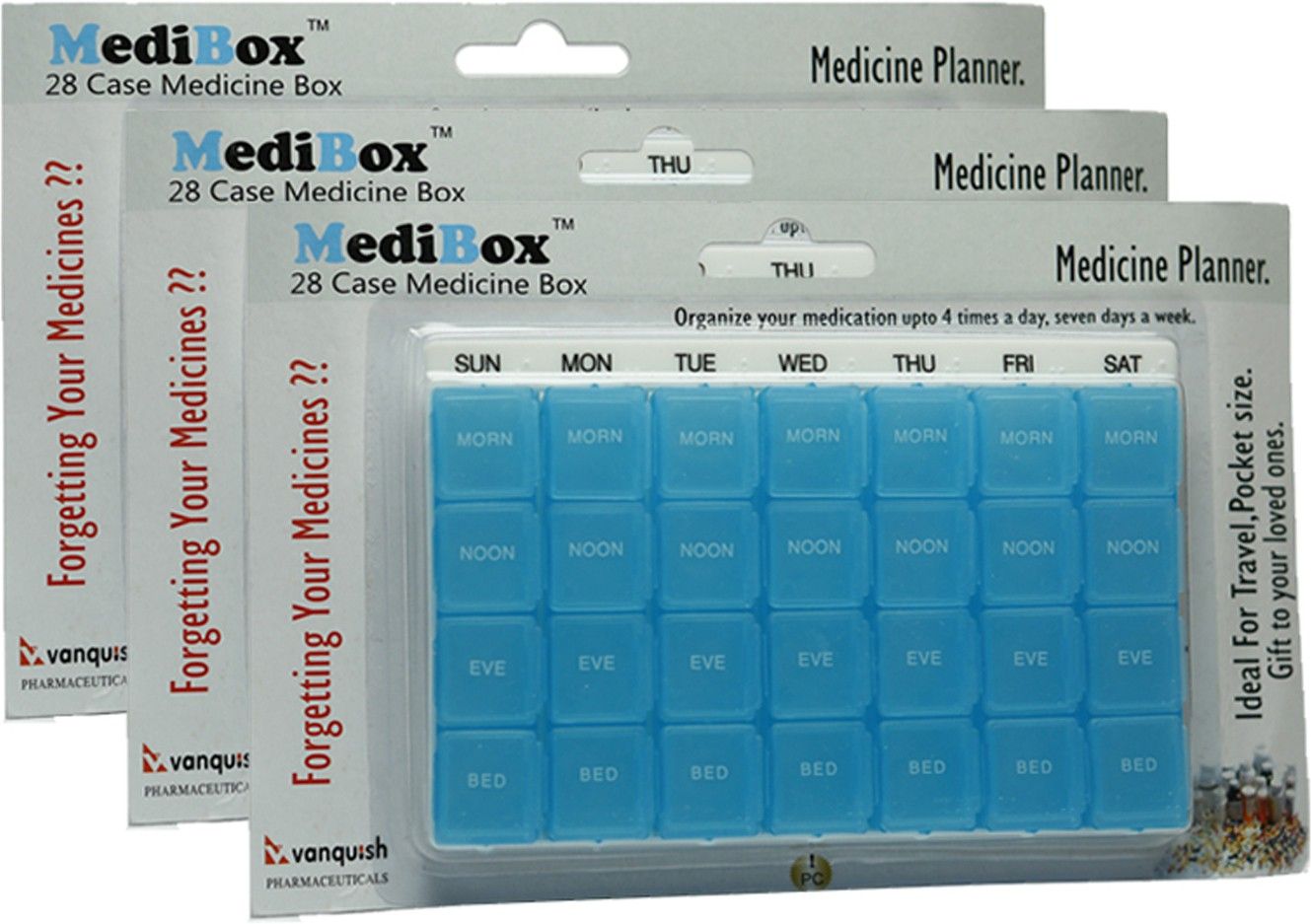 28 Case, Pill Organizer Box with 28 Compartments with Day and Time ( Pack of 3 )_ Medicine Dispenser-image-36