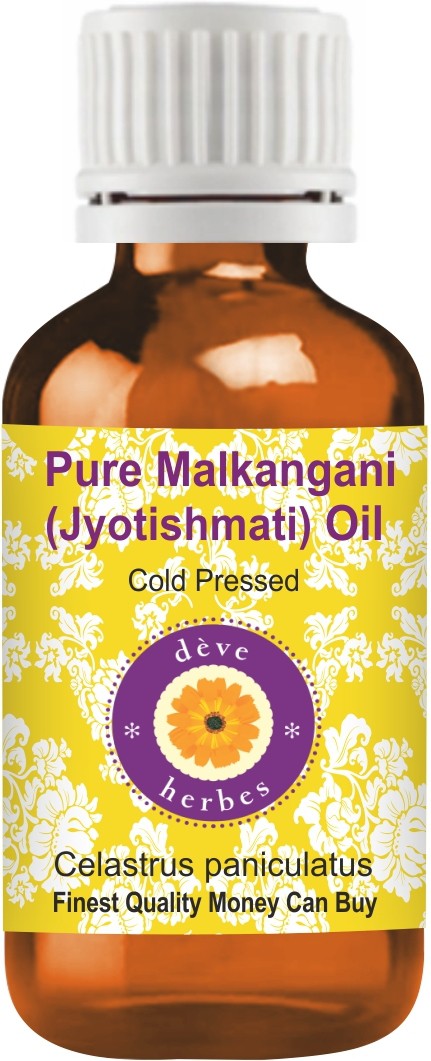 Deve Herbes Pure Malkangani, Jyotishmati Oil (Celastrus paniculatus) Natural Therapeutic Grade Cold Pressed For Skin