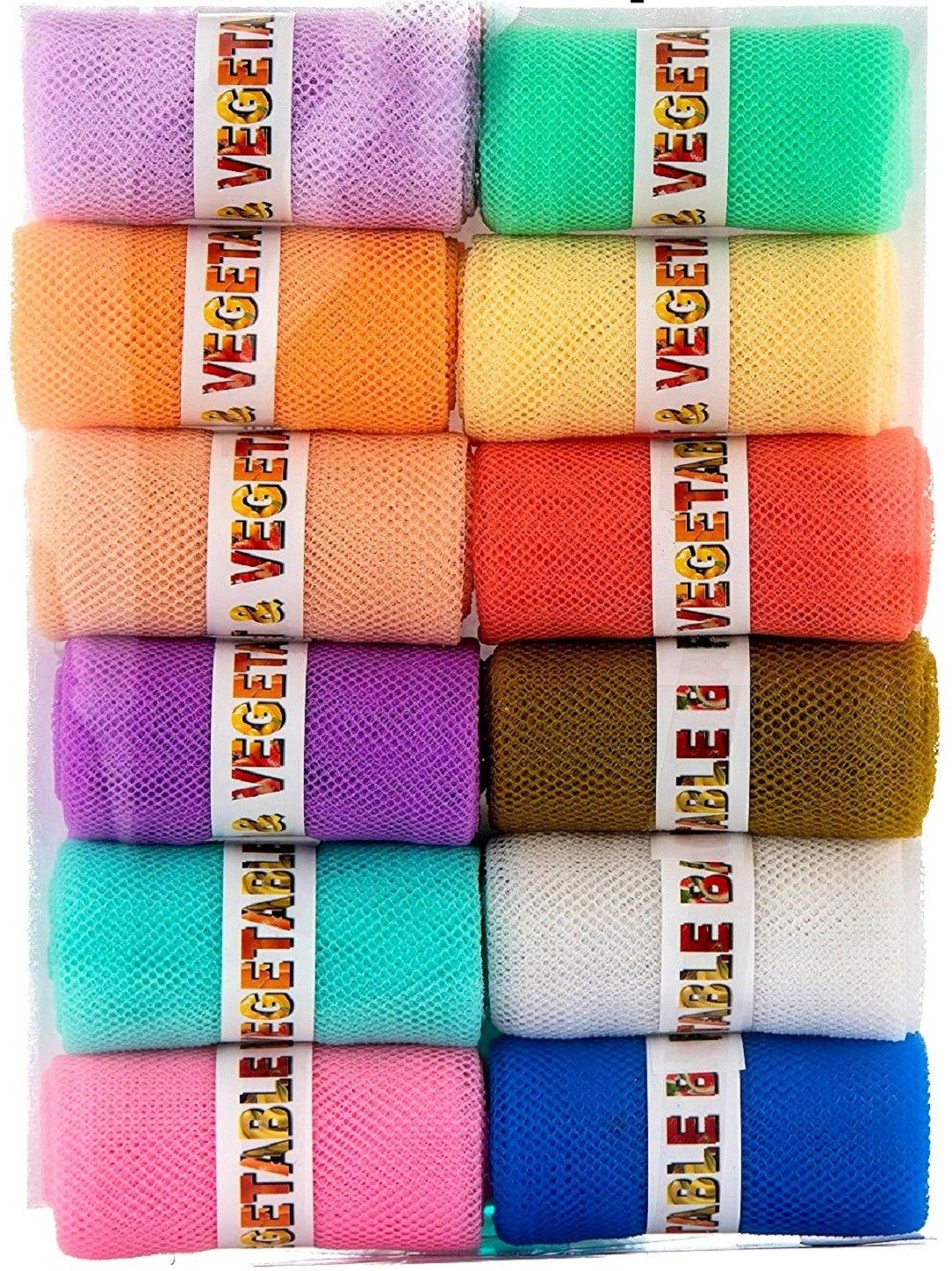 Multi-purpose Vegetables Fruits Mesh Fridge Storage Washable Zip Bags (Multicolor) Pack of 12 Grocery Bags