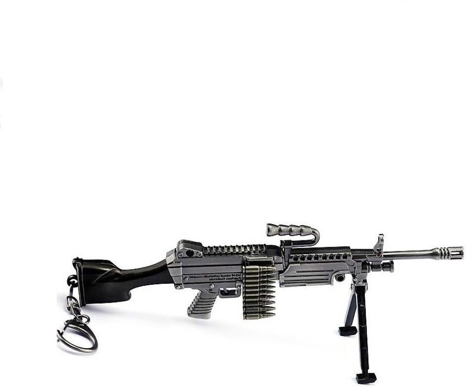 PUBG Real 3D Metal Body Gun - M249 Model 175mm Length Locking Carabiner-image-1