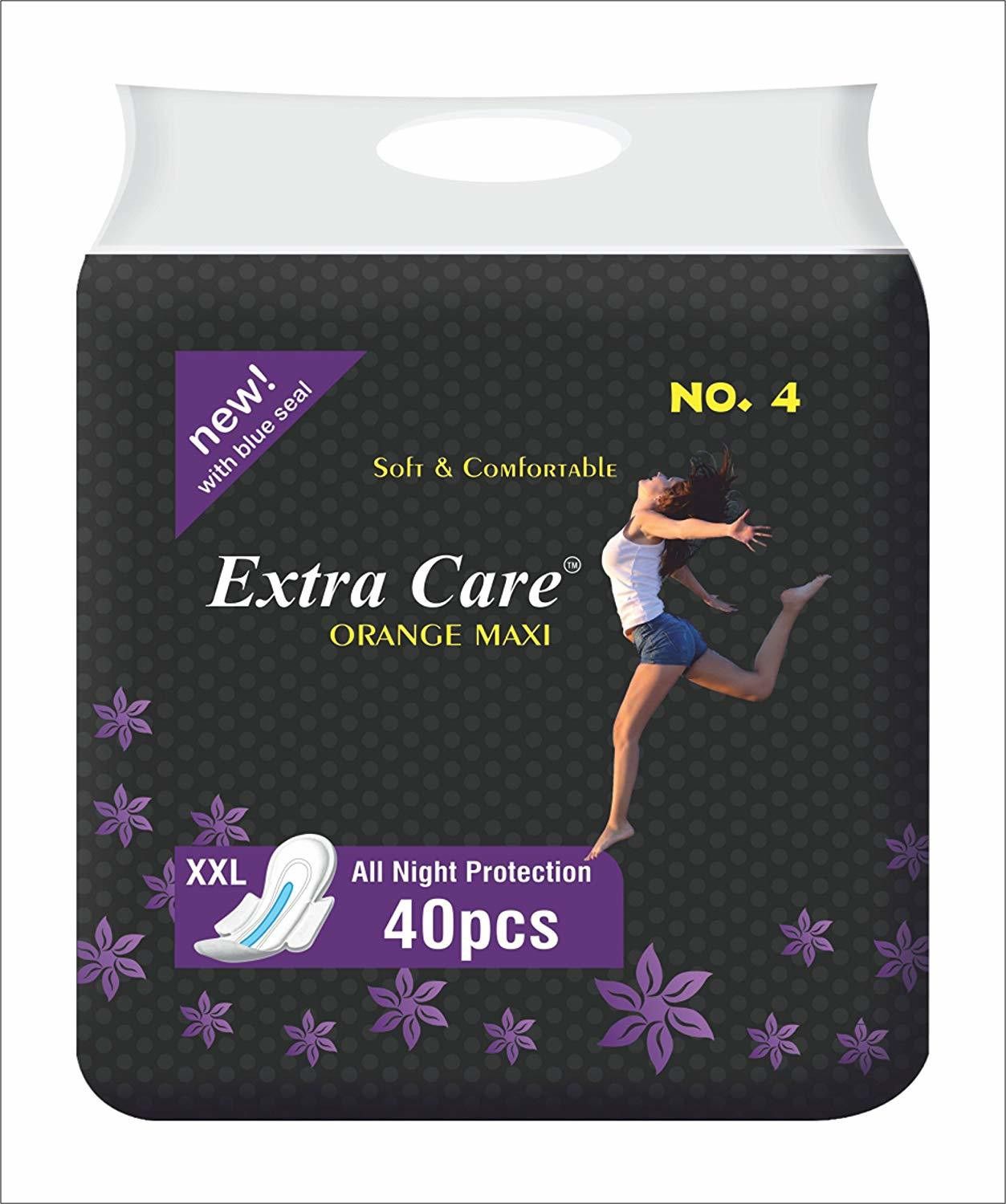 extra care Orange Maxi Soft Comfort Women's XXL (40 Sanitary Pads + 10 Pantyliner) Pack of 50 Sanitary Pad-picture-19