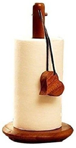 Wood Tissue Holder/Table Decoration Tissue Pumping Wooden Tissue Paper Stand And Napkin Holder with Inbuilt Steel Screw Set of 1 Napkin Rings (Brown) Wood Toilet Paper Holder-image-37