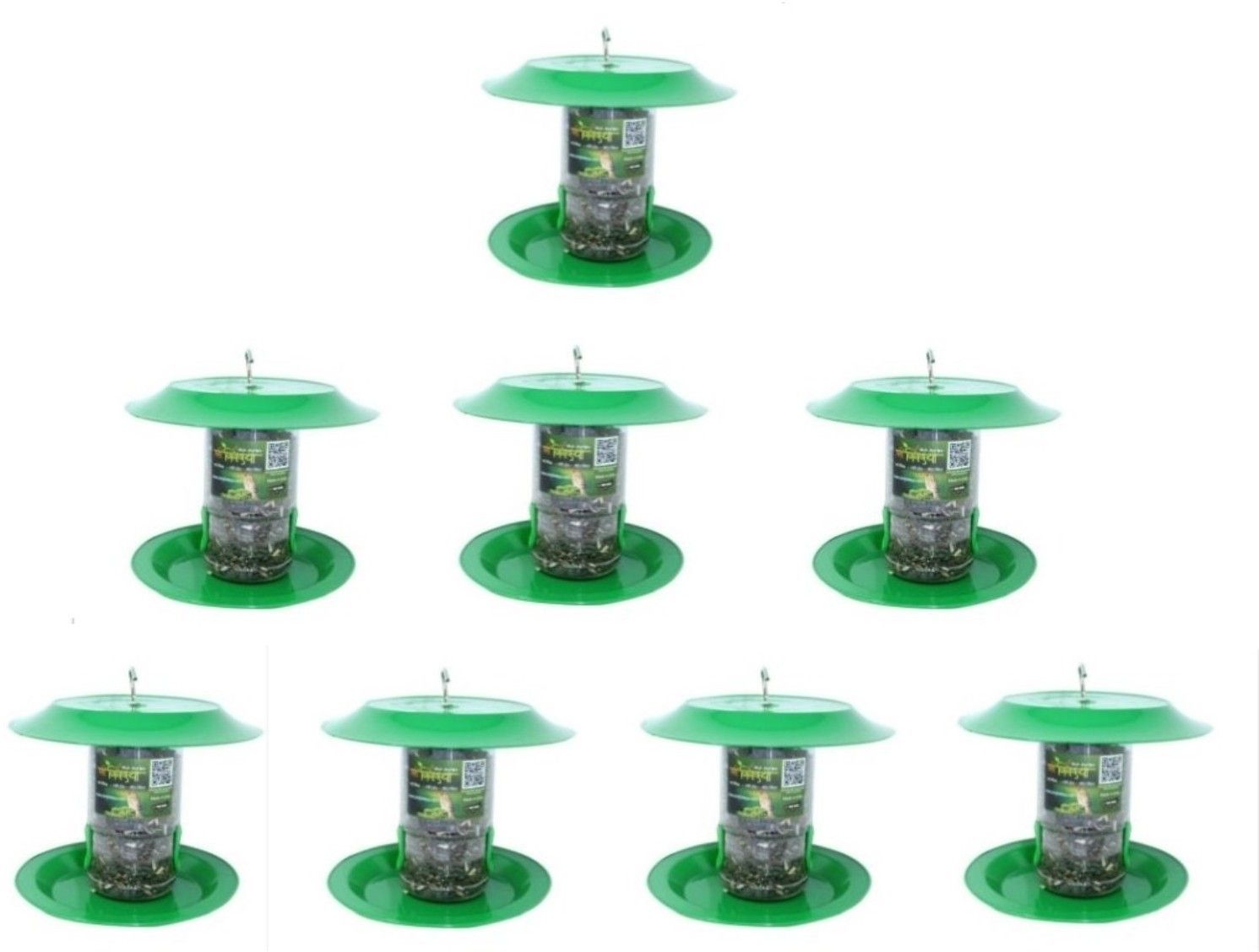 amijivdaya Small Bird Food Feeder with hut Both Side Pack of 8 Window Bird Feeder Bird Feeder-picture-3