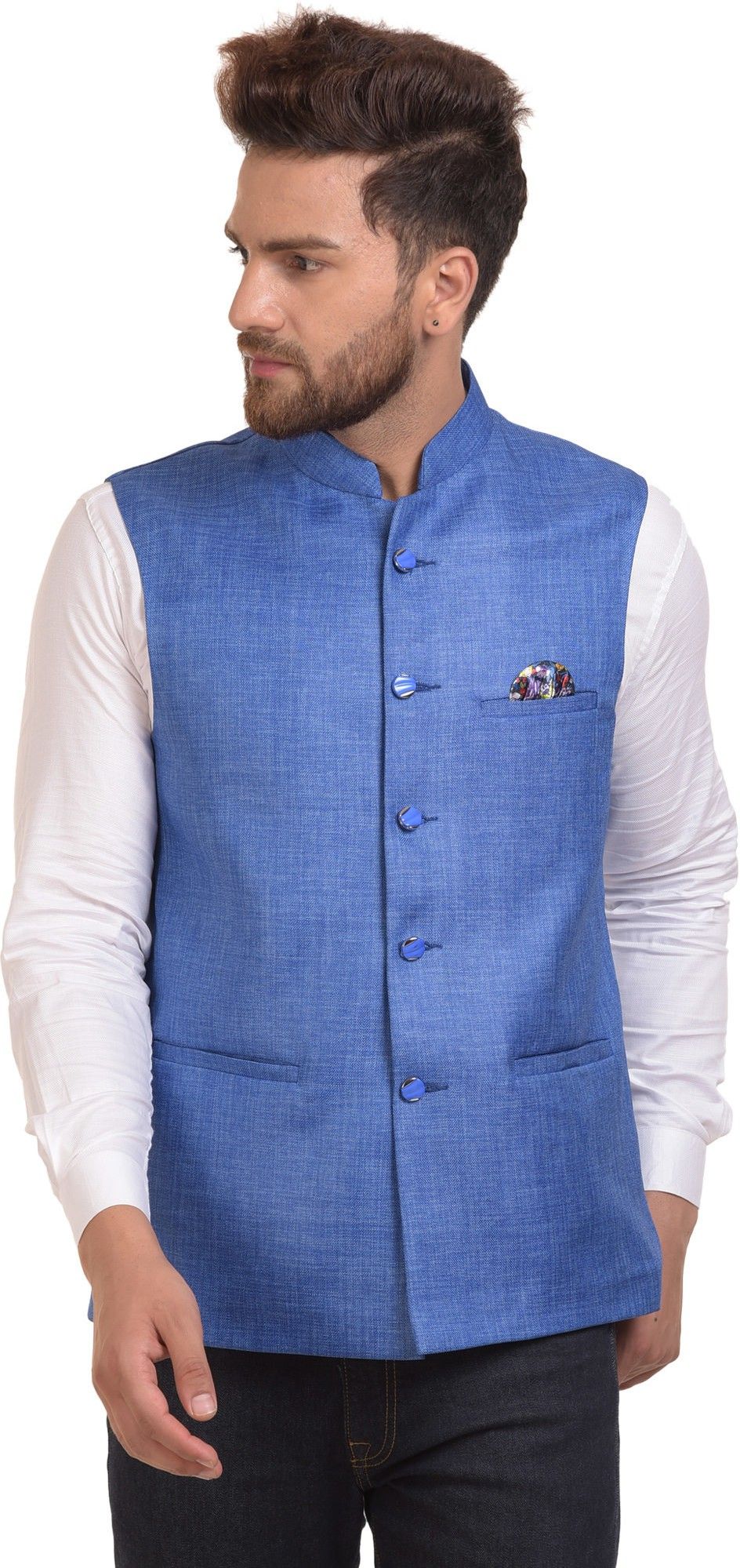 bis creations Self Design Men Waistcoat-picture-10