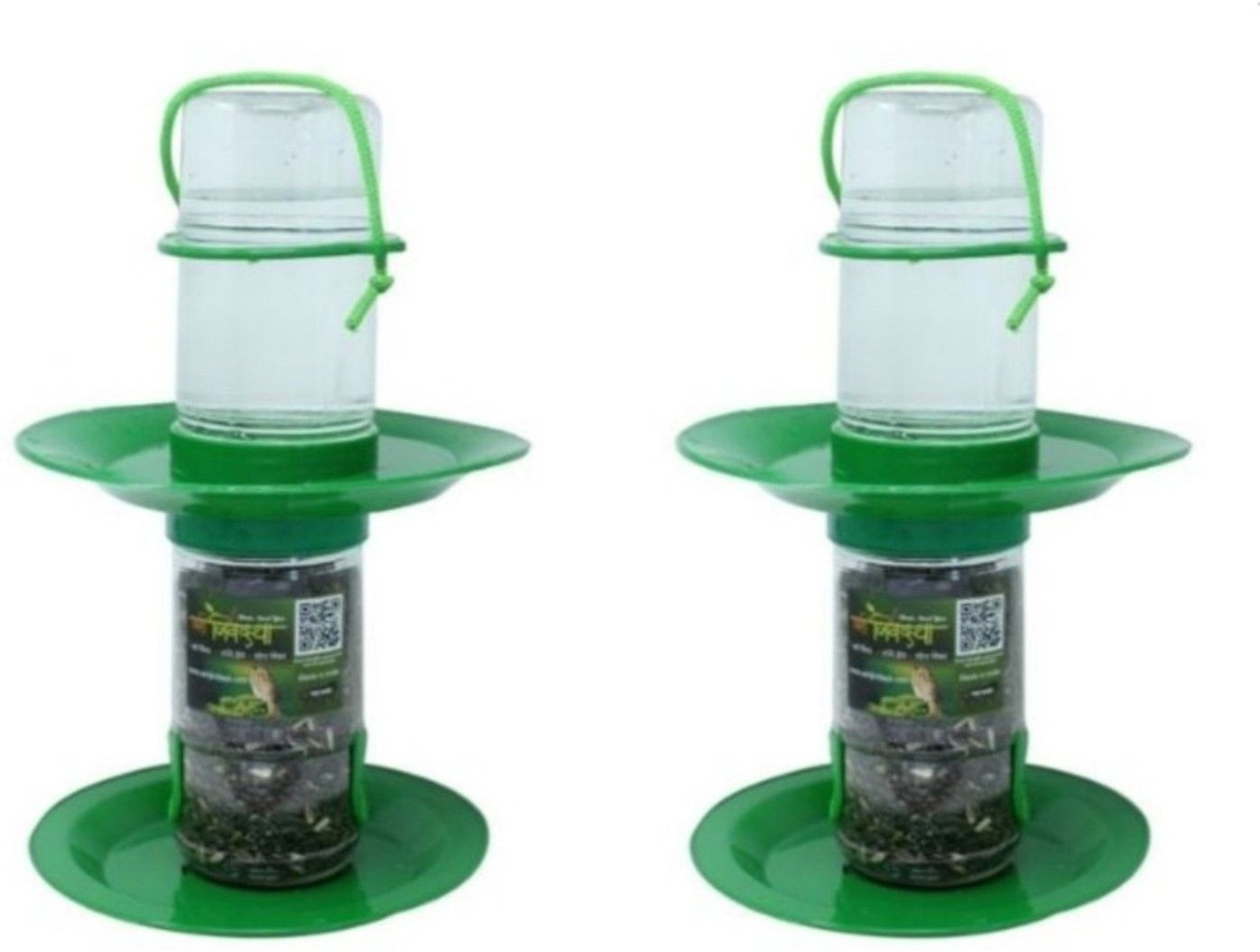 amijivdaya Small 2 in 1 Bird Food and Water Feeder Double Decker Pack of 2 Window Bird Feeder Bird Feeder-picture-11