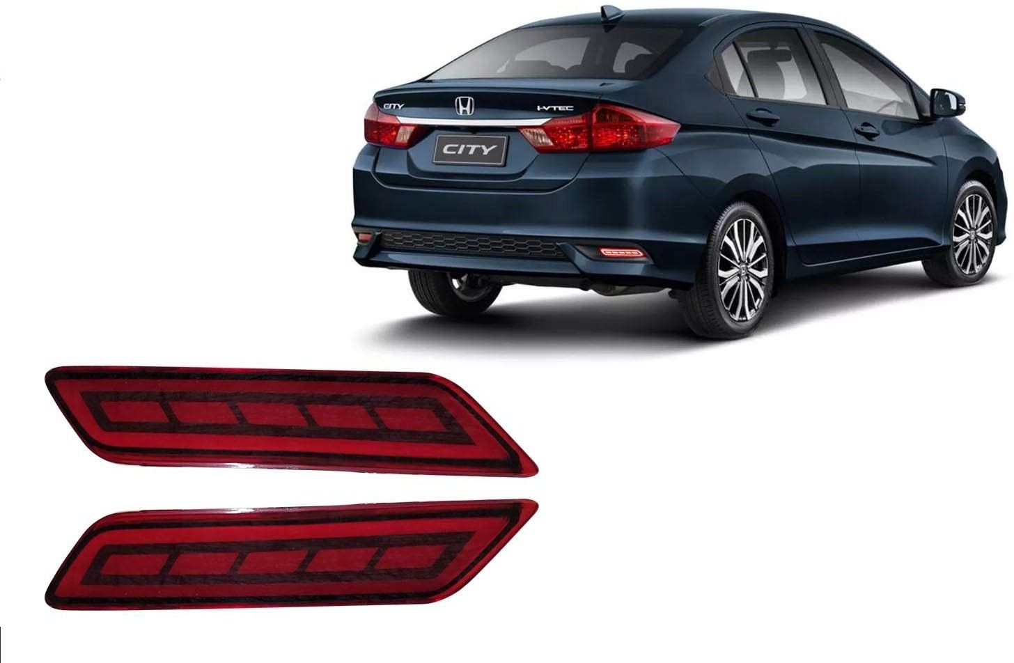 Rear DRL Bumper Light/Back Bumper Tail Reflector NEON Brake Fog Light For City 2014-2016 Car Reflector Light-image-6