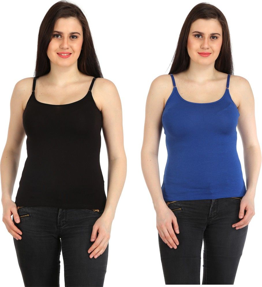 Women Dark Blue, Black Camisole-image-38