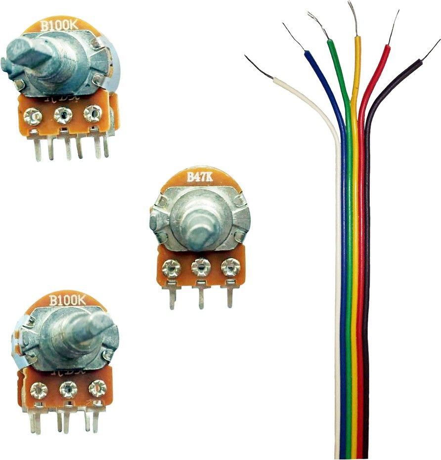 elph 100K, 100K, 47K Potentiometer Dual Audio Volume Control with 1 meter 6-core Ribbon Wire Electronic Components Electronic Hobby Kit-picture-21