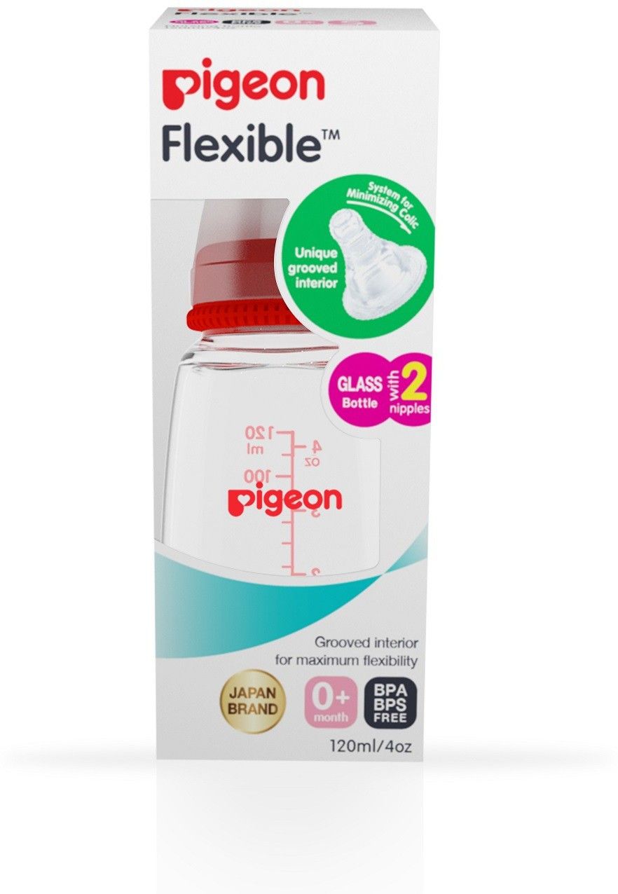 pigeon GLASS FEEDING BOTTLE ADD NIPPLE S - 120 ml-picture-24
