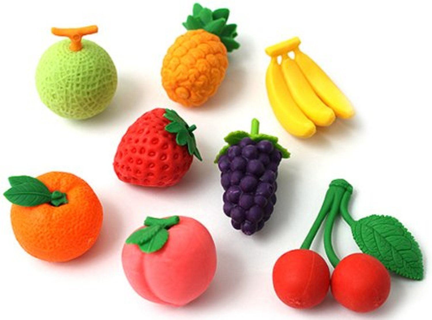 (Random Selection) Cute Eraser Bottle Fruit Style Eraser Set Stationery for Kids Pack of 8 Non-Toxic Eraser-image-1