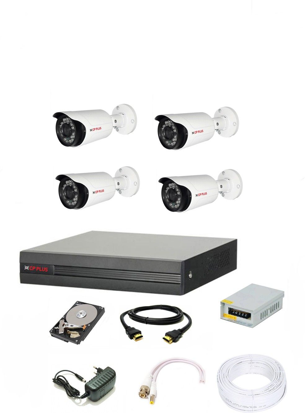 CP PLUS 4 Channal HD DVR 1080p 1Pcs,Outdoor Camera 2.4 MP 4Pcs,1 TB Hard Disk,Full combo set Security Camera-picture-20