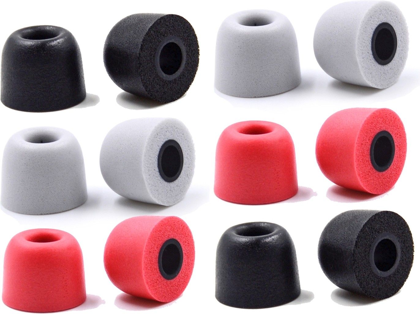 Signature Acoustics SA-T400 4.9mm Memory Foam Eartips|6 Pairs with Custom Storage case|Medium|Red,Black,Grey In The Ear Headphone Cushion-image-49