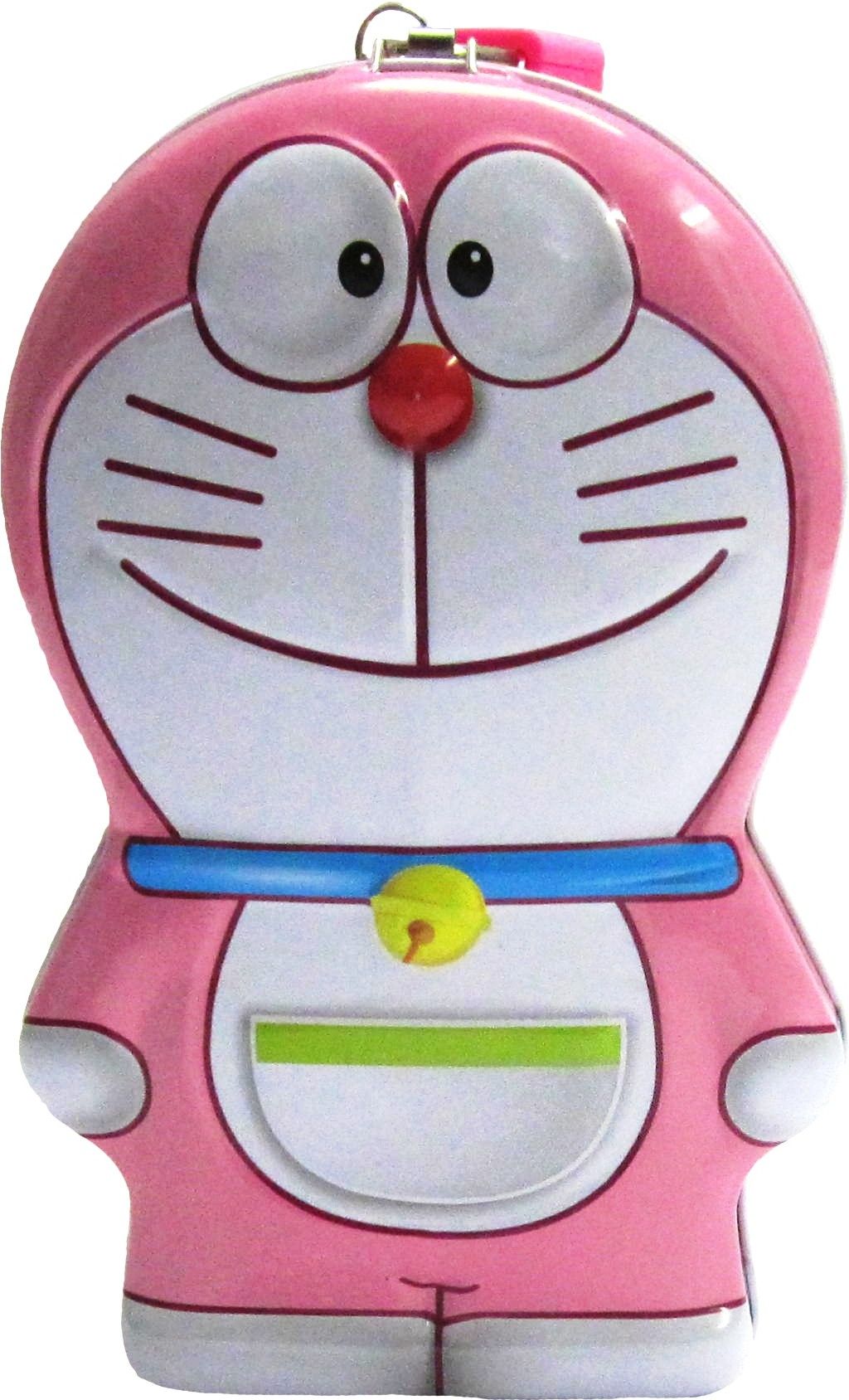 Doraemon Design Coin Bank, Piggy Bank. Made Of Steel.Comes With Lock & Key - Pink Coin Bank Coin Bank-image-41