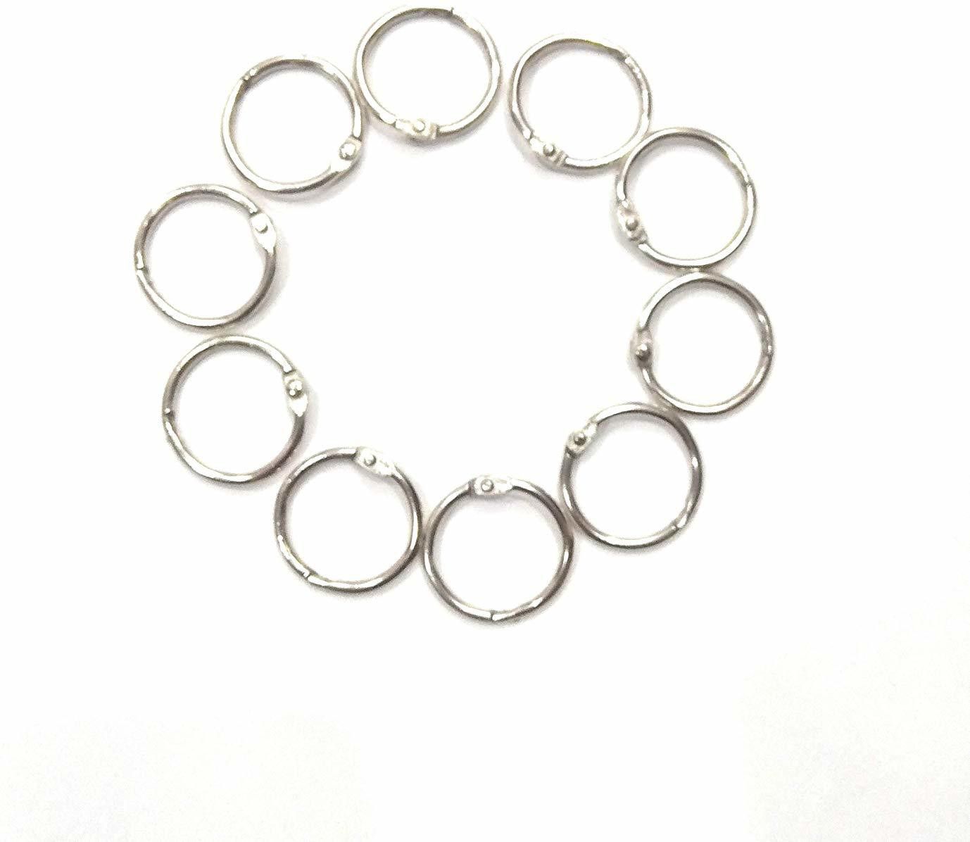 Arham Metal Loose Leaf Book Binder Buckle Rings Scrapbook Sketchbook Craft Photo Album DIY Binding Ring Size - 2 cm 10 Pieces Manual Ring Binder-image-18