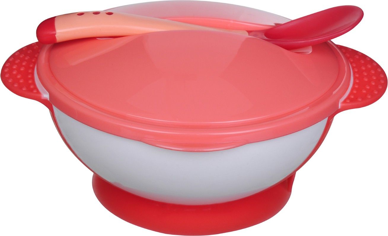Multipurpose Serve Set with 1 Bowls, 1 Lid & 1 Serving Spoon for Breakfast (Pink)- Plastic-image-37