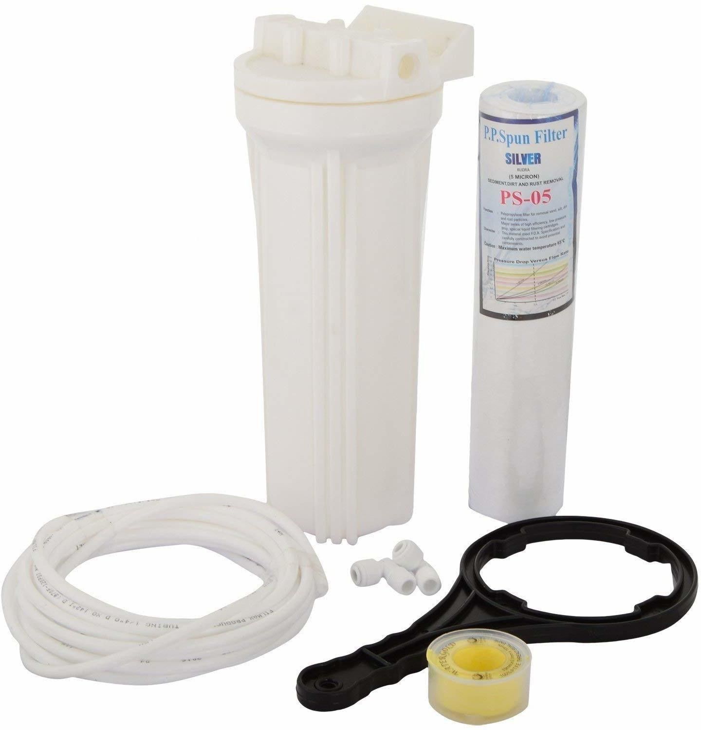 mg water solution Pre filter housing 1 Year complete service kit with all Installation accessories & PP 1 Spun filters, East to install using Built in Hanging PLate, Compatible with all Branded/Non branded RO/UV/UF Water purifiers Solid Filter Cartridge-picture-21