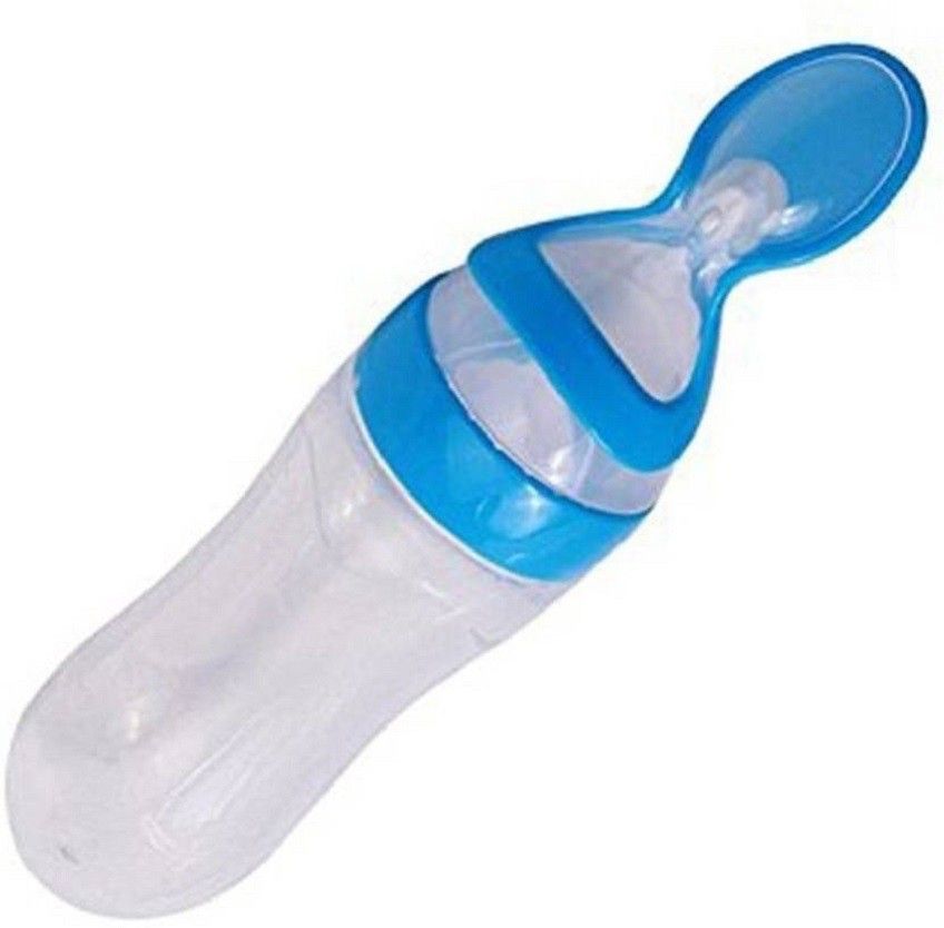 Silicone Food Feeding Bottle with Spoon- Silicone-image-47