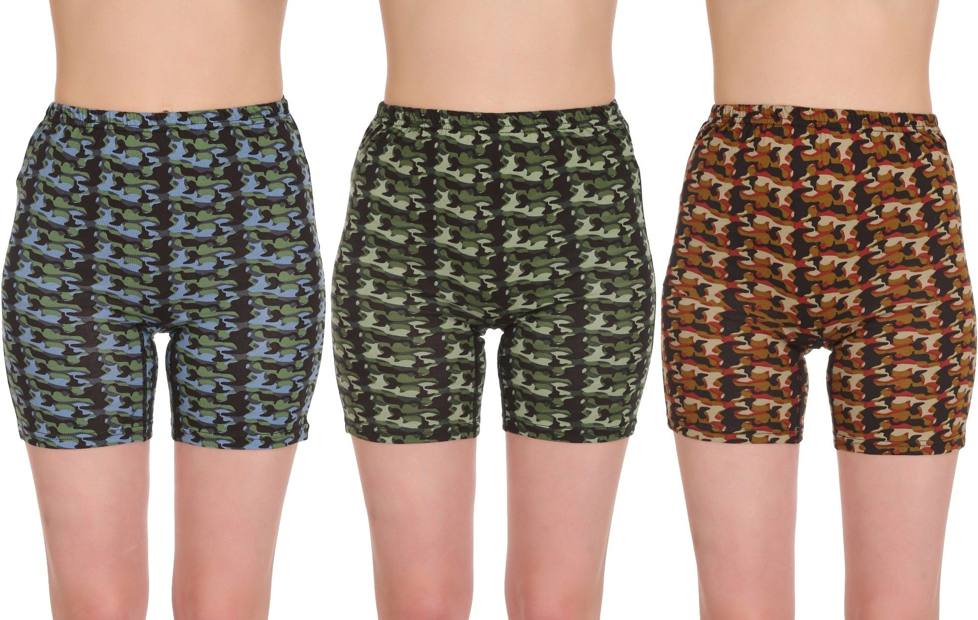 selfcare Pack of 3 Printed Women Multicolor Cycling Shorts-picture-28