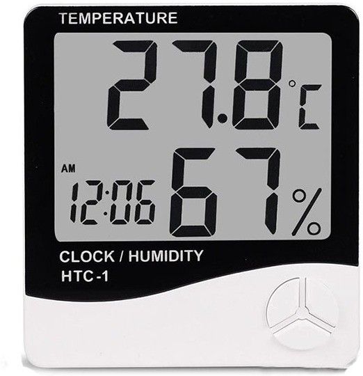 Thermocare Digital and accurate temperature indicator wall mount Led Clock time HTC-1 Room Thermometer