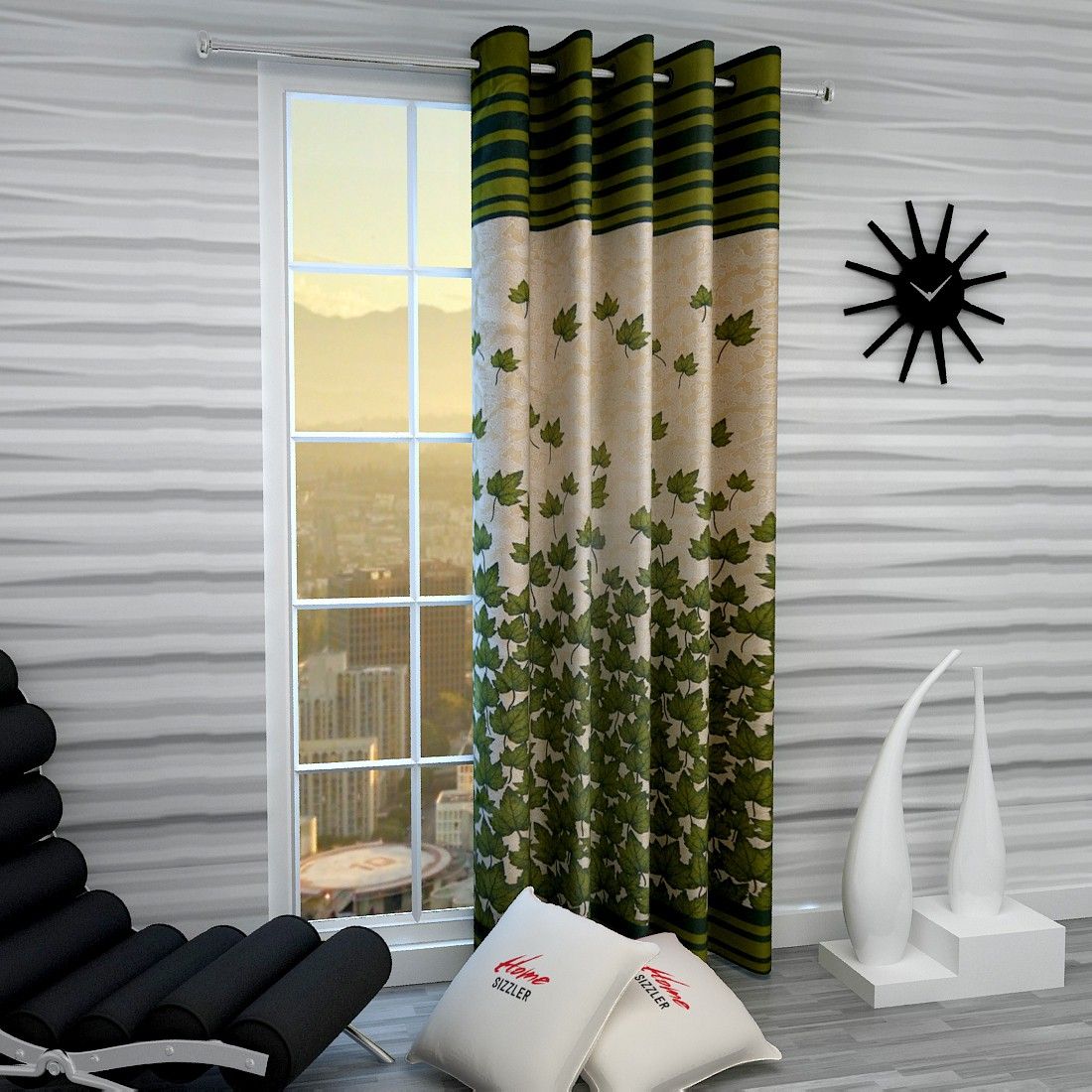 214 cm (7 ft) Polyester Semi Transparent Door Curtain Single Curtain-image-43
