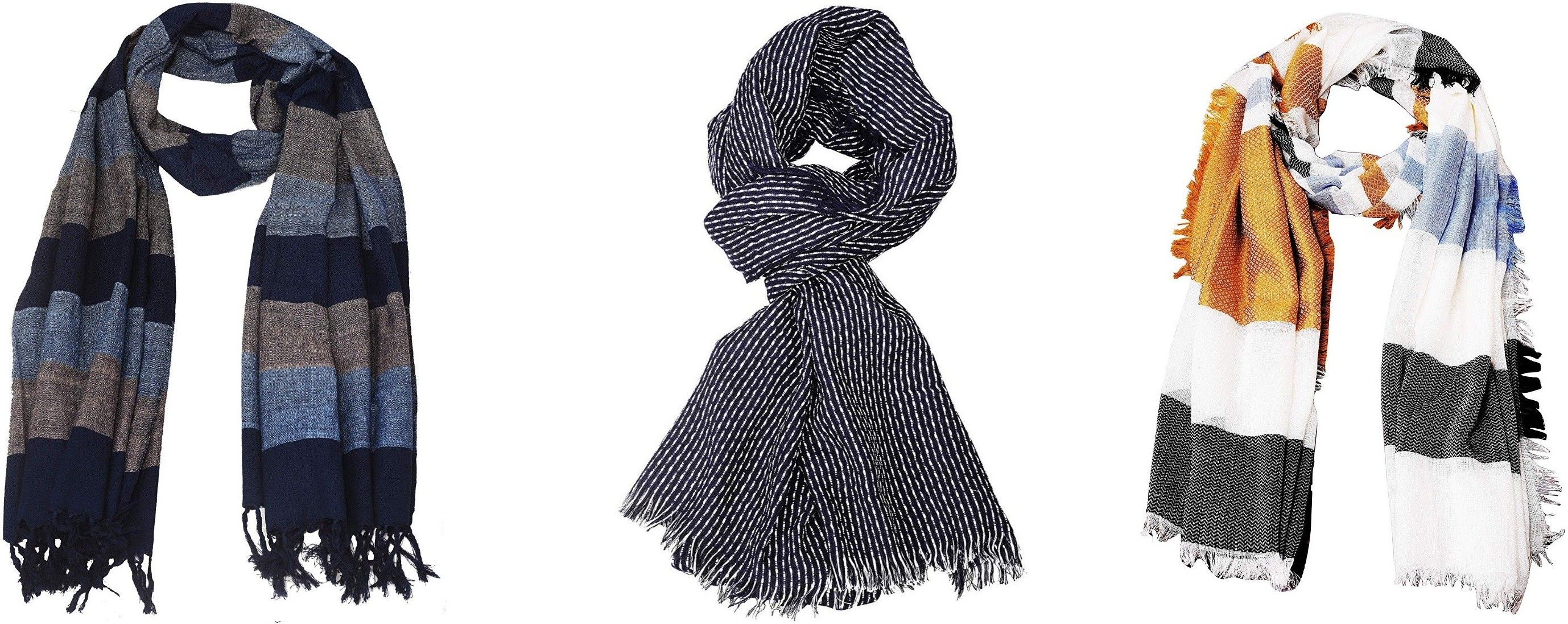 aimee Self Design Pure Cotton Men Multicolor Fancy Scarf-picture-37