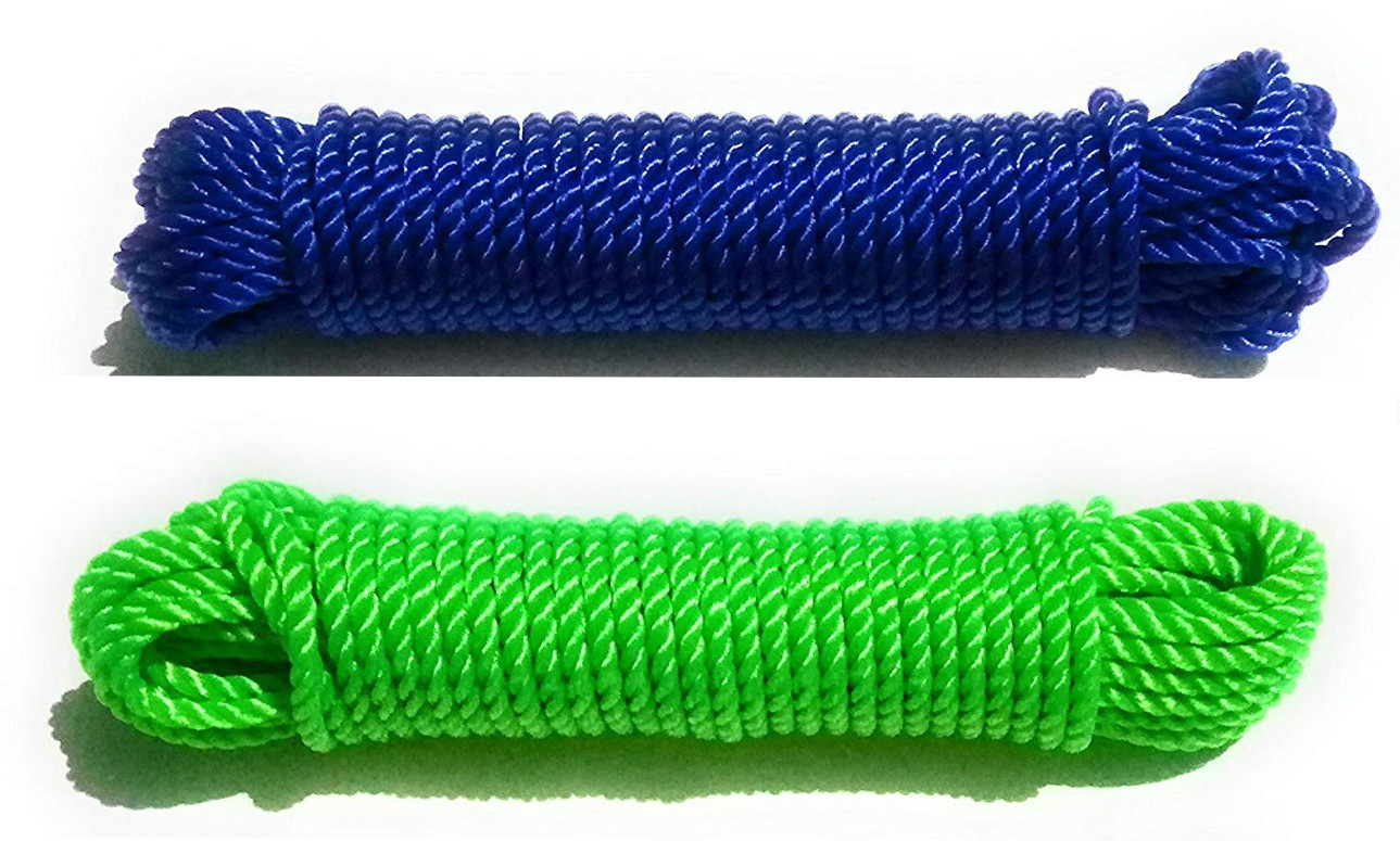your's favourite Polyster anti rust rope clothlines Rope (10m each,Pack of 2) Multicolor image 1