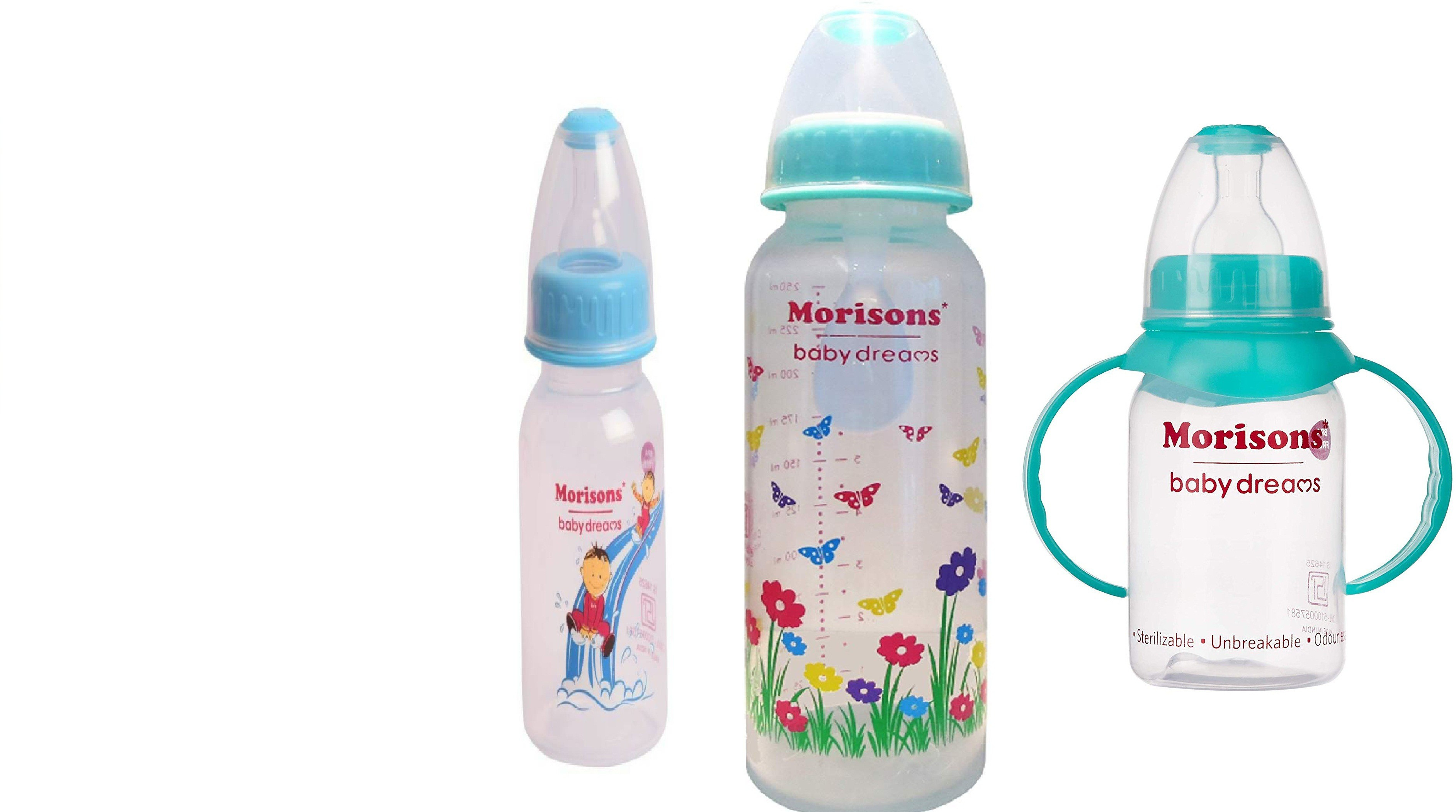 morisons Designer 125 ml , Royal 125 ml with handle, Flower Bottle with spoon 250- Silicone image 1