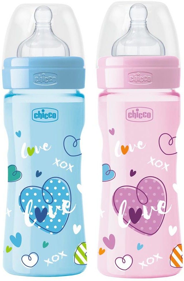 chicco Well Being PP Feeding Bottle, Love, 250ML, 2 Pack (Pink+Blue) - 250 ml-picture-16