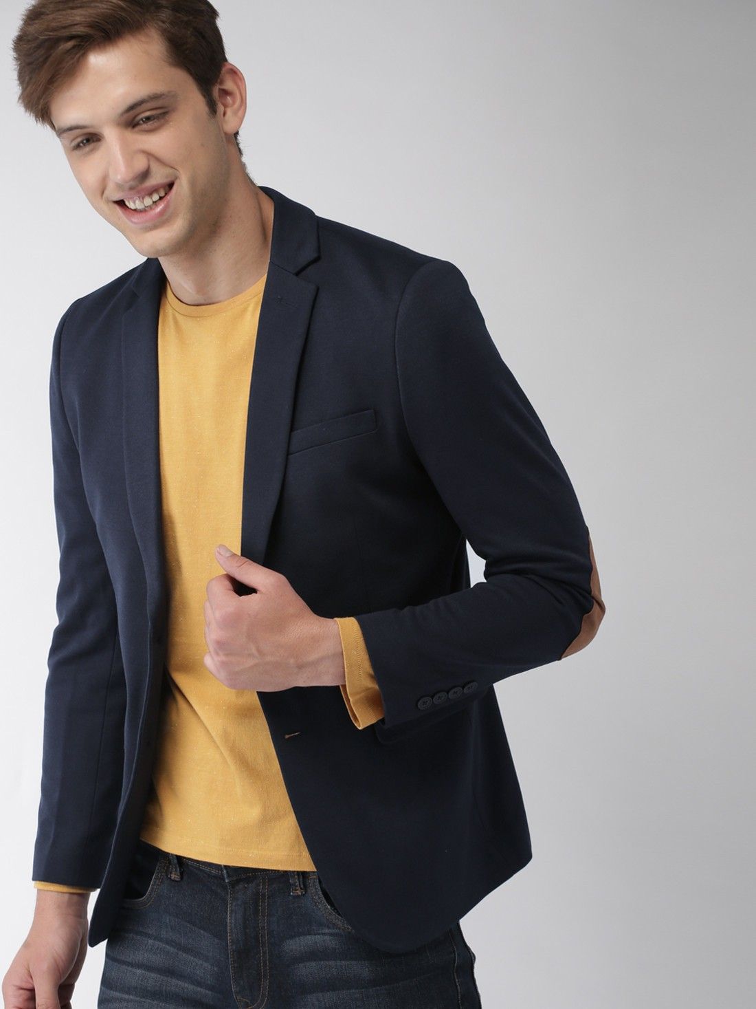 mast & harbour Men Solid Single Breasted Casual Blazer-picture-36