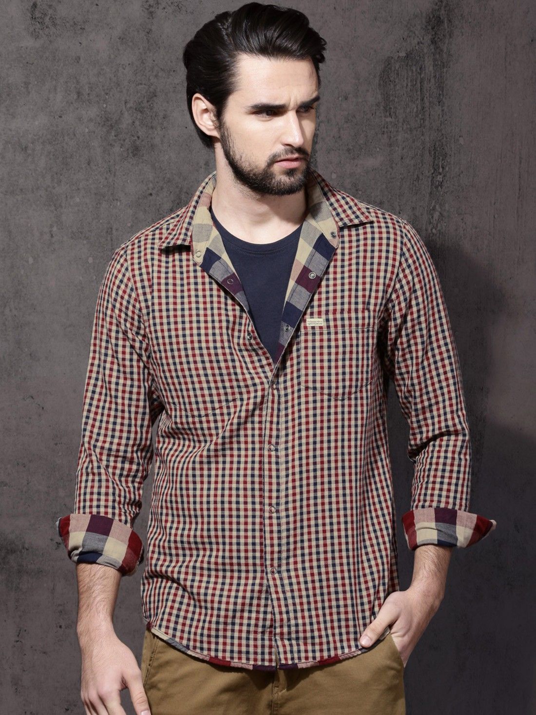 roadster Men Regular Fit Checkered Casual Shirt-picture-36